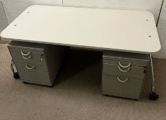 A Mid Century Desk 72cm H x 80cm x 160cm