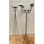 Two metal candle holders (H100cm)