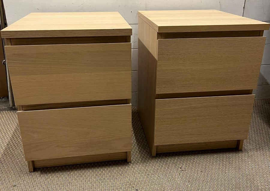 A pair of modern bedside tables 41cm x 48cm x 55cm