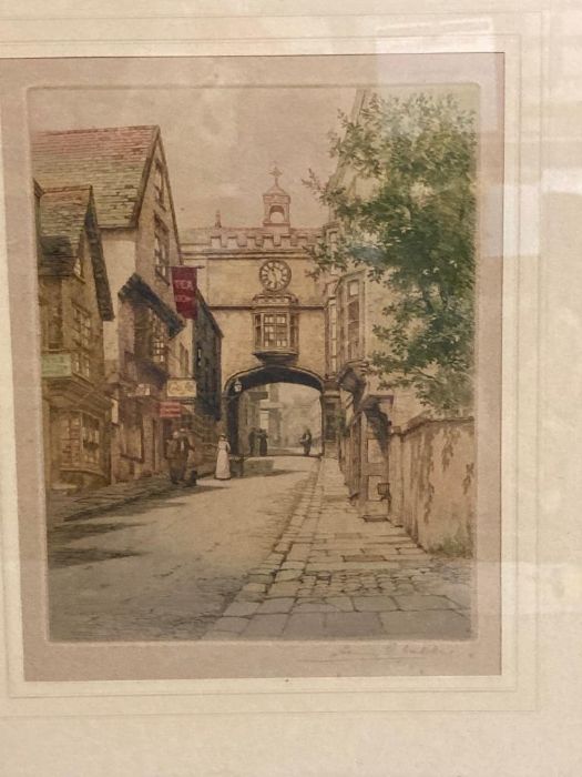 A tinted etching of a street scene signed bottom right Henry G Walker in pencil - Image 2 of 3