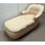 A day bed with button back and curved end (H74cm W140cm D72cm)