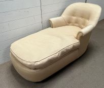 A day bed with button back and curved end (H74cm W140cm D72cm)