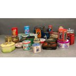 A large selection of vintage tins