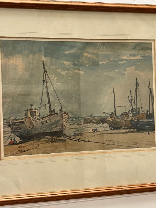 Ernest Wills, watercolour of Hastings fishing boats, summer 1959 - Image 3 of 7