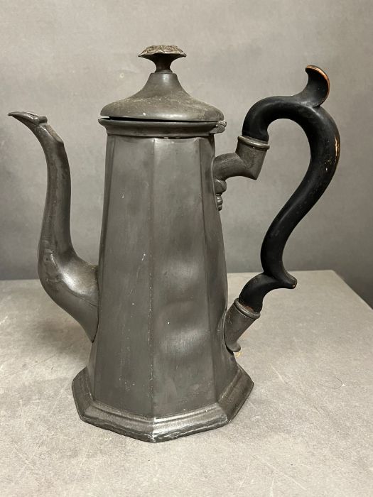 A Victorian coffee pot marked BBW, crown stamp to base