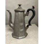 A Victorian coffee pot marked BBW, crown stamp to base