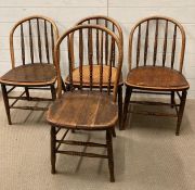 Four vintage wooden chairs