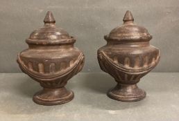 A pair of Italianate style terracotta pots