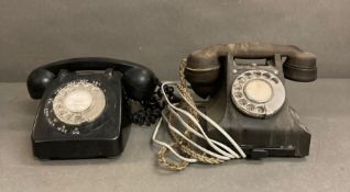 Two vintage Bakelite telephones