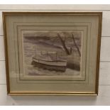 A watercolour of a river scene signed R C Caridine . Maidenhead 1926 (48cm x 43cm frame)