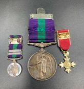 A Queen Elizabeth II General Service medal and miniature, Cyprus and Near East awarded to Flt Lt R J