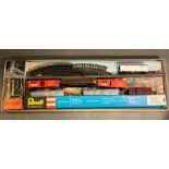 A Revell 'Santa Fe' railway set, with track, engine and rolling stock.