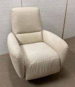 A Natuzzi reclining swivel armchair (H83cm)