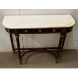 A reproduction Louis style console table (H79cm W95cm D31cm)