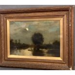 'On the River Yare' J Constable R.A. on the frame of this oil on canvas, signed bottom left J