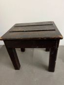 A wooden low stool (H24cm Sq27cm)
