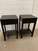A pair of side tables with drawer (H70cm W42cm D38cm)