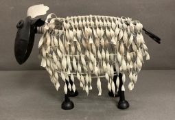A Kreatif Kraft metal ornamental garden sheep