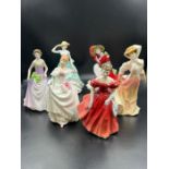 A selection of six Royal Doulton figurines, Christmas Day 2005, Jessica, Dawn, The Open Road,