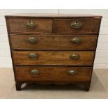 A mahogany two over three chest of drawers (H90cm W94cm D48cm)