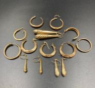 A selection of 9ct gold earrings (Approximate Total Weight is 14.2g)
