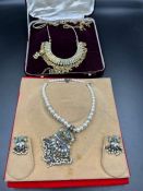 Two cased sets of quality INDIAN costume jewellery