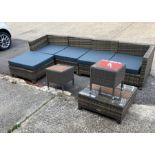 A rattan garden set by Tectake (W280cm D150cm H65cm