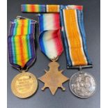 A Set of three WWI medals for 206 SPR J Jordan R.E. 19-14 Star, War and Victory Medals