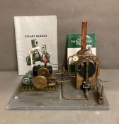 A Stuart Models Stationary Steam Engine with supporting brochures etc.