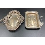 Two silver pin trays, one H Matthews Chester 1895 and the other Birmingham 1905.