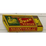 A swan vesta porcelain enamel adverting sign (38cm x 14cm)