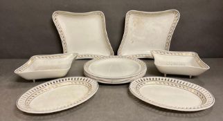 A selection of Wedgewood ceramics to include reticulated platers, plates and serving dishes