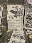 A selection of eight bagged model kits to include Hawker Siddley Hawk, Vaught Vindicaler P-47D