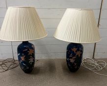 A pair of cloisonné lamps