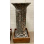 Two painted decorative plaster columns (H110cm Dia44cm)