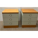 A pair of 80's Stag Nocturne bedside cabinets (H64cm W56cm D44cm)