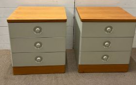 A pair of 80's Stag Nocturne bedside cabinets (H64cm W56cm D44cm)