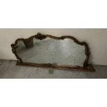 A gilt overmantel mirror (170cm x 75cm)