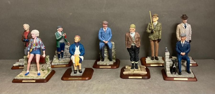 A selection of nine Danbury Mint "Last of the Summer Wine figures" to include Compo and Nora Batty