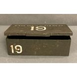 A vintage army radio spare parts box, empty. AF