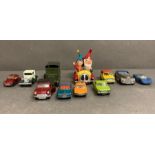 A selection of diecast cars, playworn, to include Dinky, Lesney and Corgi
