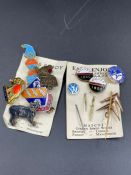 A small selection of collectable pin badges including The Noddy Club, VW etc