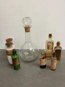 A selection of vintage chemist jars and bottles