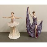 Two porcelain figures, a Coalport of Dame Margot Fonteyn as Cinderella and a Royal Worcester