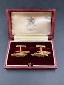 A Pair of 9ct gold Gents Cuff Links (Approximate Total weight 8.7g)