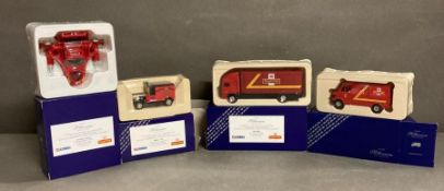 A selection of four Corgi Royal Mail themed diecast vehicles