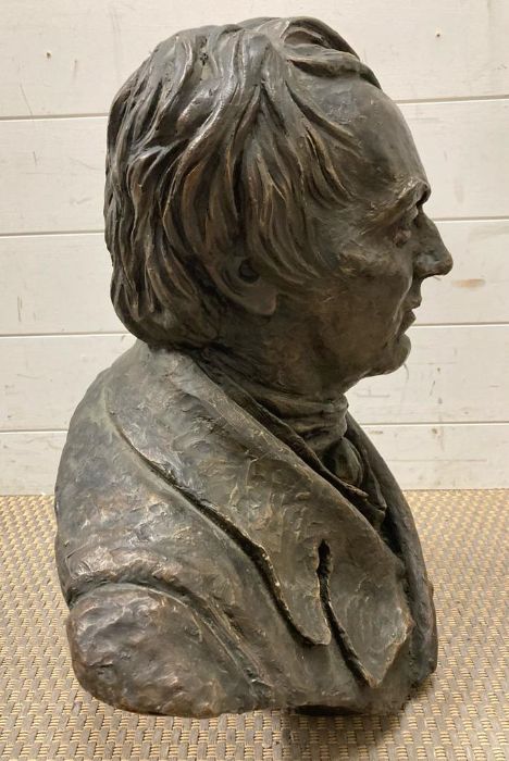 A Bust of the famous artist John Robert Cozens in bronze - Image 2 of 5