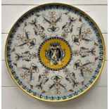 A large French earthenware charger, renaissance in style by Glen of France