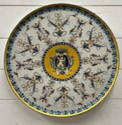 A large French earthenware charger, renaissance in style by Glen of France