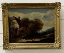 An 18th Century oil of a country lane scene (57cm x 45cm)